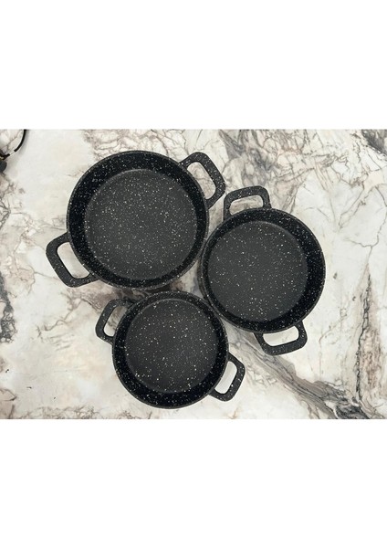 3 Lü Döküm Granit Sahan Seti Tava Seti fiyatları
