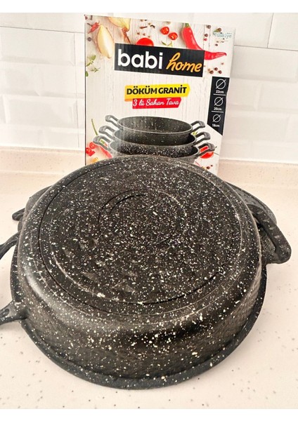 3 Lü Döküm Granit Sahan Seti Tava Seti fırsatları