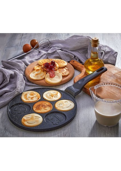 Kitchen Emoji Döküm Granit Pankek Tava 28CM fiyatları