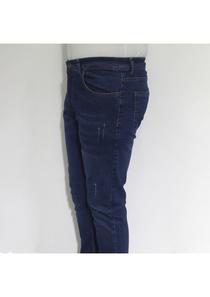 Hacker Fistan Store Erkek Lacivert Yüksek Bel Rahat Kesim Boru Paça Jean Pantolon modelleri