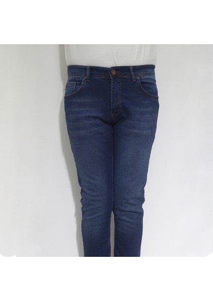Hacker Fistan Store Erkek Lacivert Normal Bel Rahat Kesim Dar Paça Jean Pantolon