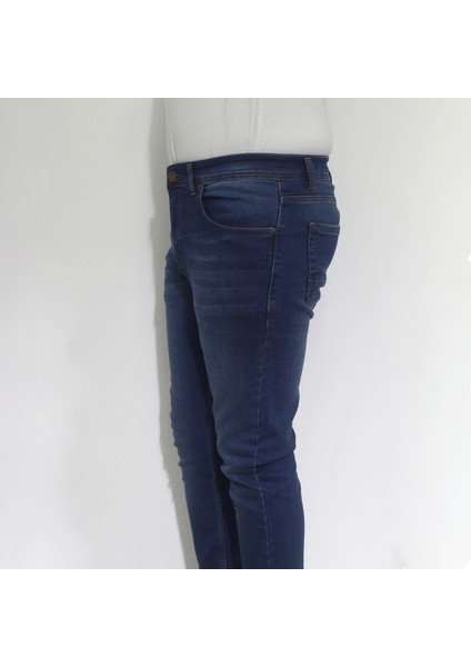 Hacker Fistan Store Erkek Lacivert Normal Bel Rahat Kesim Dar Paça Jean Pantolon
