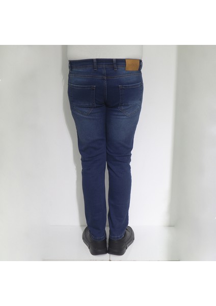 Hacker Fistan Store Erkek Lacivert Normal Bel Rahat Kesim Dar Paça Jean Pantolon