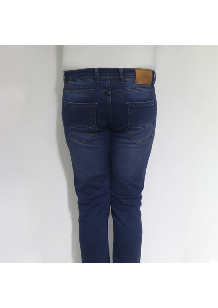 Hacker Fistan Store Erkek Lacivert Normal Bel Rahat Kesim Dar Paça Jean Pantolon