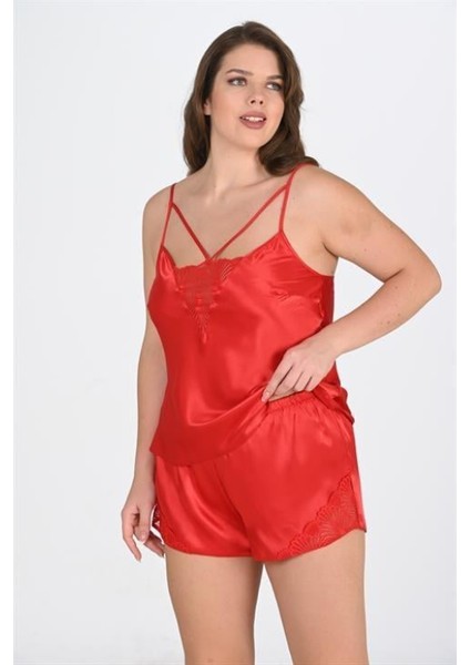 Büyük Beden Kırmızı Şort Takımı 1076 fiyatları