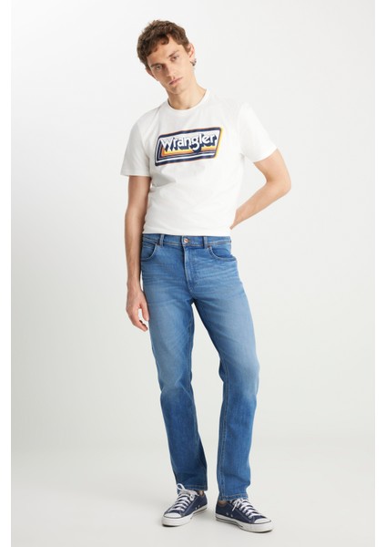 Texas Straight Fit Normal Bel Düz Paça Koyu Mavi Pamuklu Esnek Denim Jean Pantolon