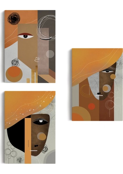 - Soyut Sürreal Kadınlar Dekoratif Duvar Tablosu Üçlü Set-Dp-93 fiyatları