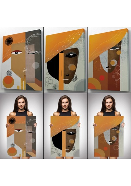 - Soyut Sürreal Kadınlar Dekoratif Duvar Tablosu Üçlü Set-Dp-93 modelleri