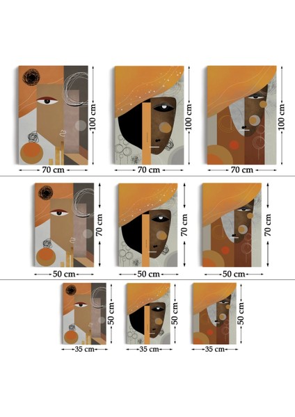 - Soyut Sürreal Kadınlar Dekoratif Duvar Tablosu Üçlü Set-Dp-93 fırsatları