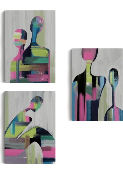 - Süerreal Çift Dekoratif Duvar Tablosu Üçlü SET-ET-119 fiyatları