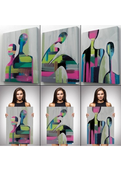 - Süerreal Çift Dekoratif Duvar Tablosu Üçlü SET-ET-119 modelleri