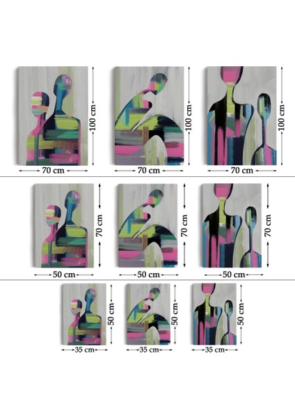 - Süerreal Çift Dekoratif Duvar Tablosu Üçlü SET-ET-119 fırsatları
