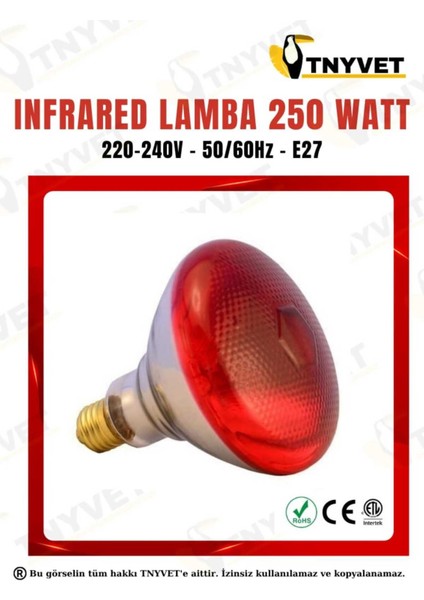Isıtıcı Lamba 250 Watt + E27 Seramik Duy+2m Fişli Kablo Avantajlı Set indirimleri