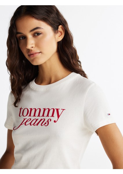 Tommy Hılfıger Tjw Slım Essentıal Logo Tee Ext T-Shirt modelleri