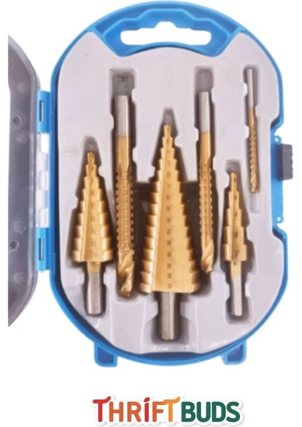 Özel Üretim Çift Yiv Sistemli Kademeli Sac Delme Çatlatmadan Kesim Matkap Ucu 6 Parça Panç Seti fırsatları