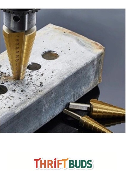 Özel Üretim Çift Yiv Sistemli Kademeli Sac Delme Çatlatmadan Kesim Matkap Ucu 6 Parça Panç Seti indirimleri