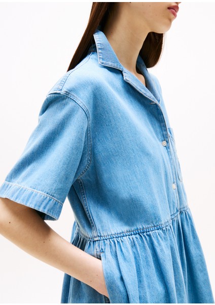 Tommy Hılfıger Tjw Lt Denım Dress Ext Elbise modelleri