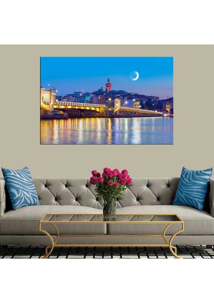 - Dekoratif Baskı Galata Köprüsü Kanvas Tablo