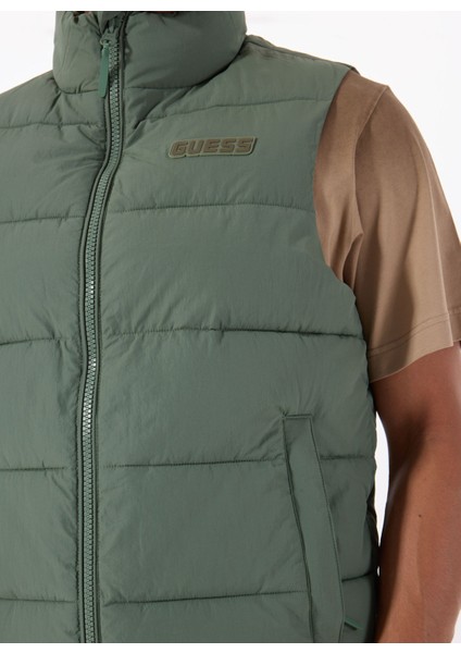 Z5RL00WGTN0G8AW Rohan Quılted Vest Yeşil Standart Desenli Erkek Yelek fırsatları