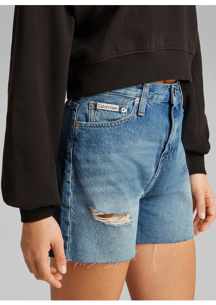 Yüksek Bel Mom Fit Açık Indigo Kadın Denim Şort J20J2251591AA modelleri