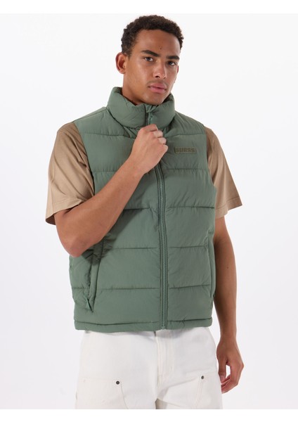 Z5RL00WGTN0G8AW Rohan Quılted Vest Yeşil Standart Desenli Erkek Yelek modelleri