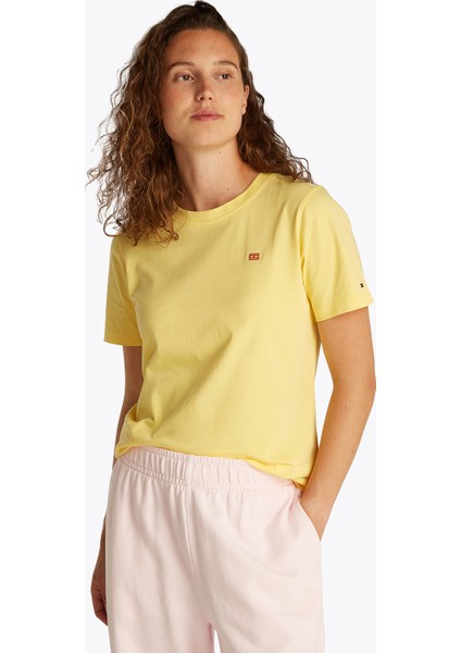 Bisiklet Yaka Sarı Kadın T-Shirt WW0WW45522ZF0 fiyatları