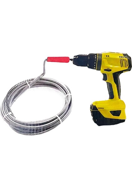 Pratik Ergonomik Matkap Ucu Boru Temizleme ve Tıkanıklık Açma Spirali 3 Metre 2 Adet