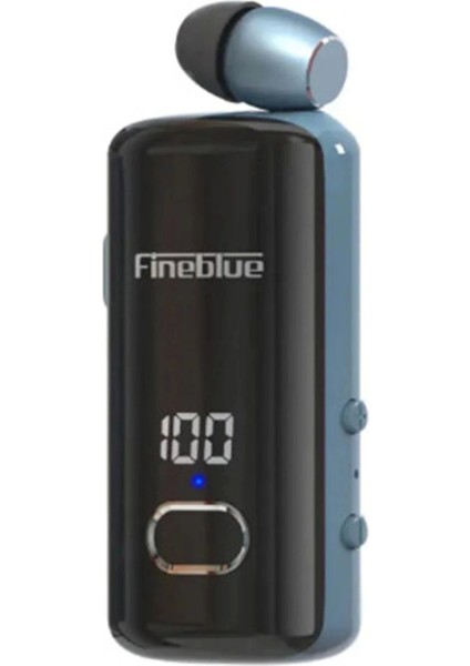 F580 Dijital Göstergeli Makaralı Titreşimli Bluetooth Kulaklık Mavi