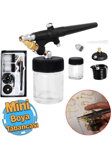 Mini Efekt Boya Tabancası Küçük Hobi Boyama Havalı Boya Püskürtücü 1 Adet