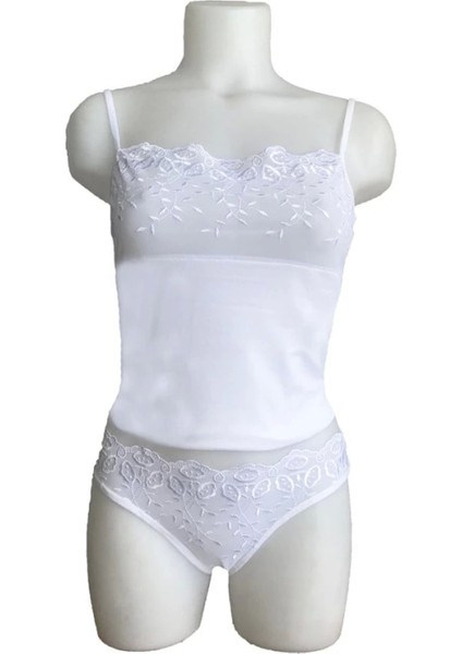 Berrak Brodeli Ip Askılı Bikini Takım 2112