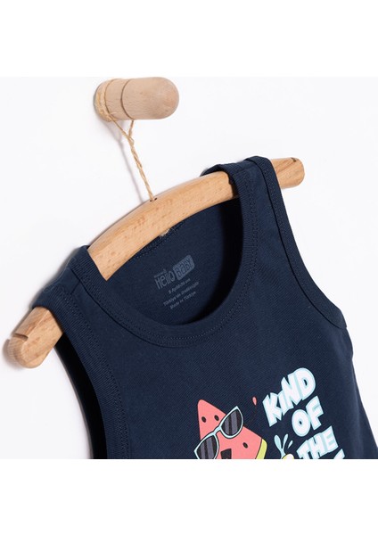 Basic Erkek Karpuz Baskılı Atlet Tshirt Erkek Bebek