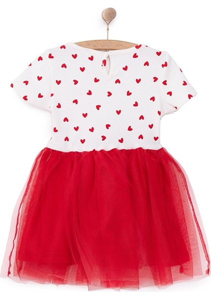 Kız Bebek Basic Elbise Bisiklet Yaka Kısa Kol Kırmızı fiyatları