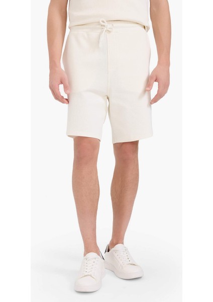 Regular Fit Dokulu Beli Bağcıklı Şort E2588AX25SM