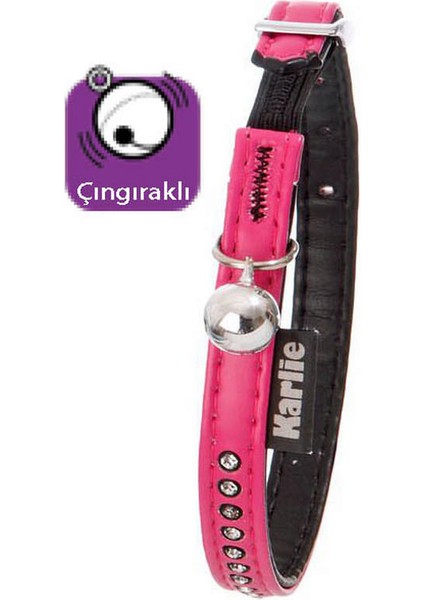 Karlıe Deri Kedi Boyun Tasma 30CM Pembe Bstmy