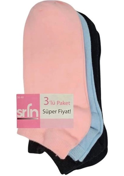 Srfn Kadın Patik Çorap 3 Lü Düz Renkli fiyatları