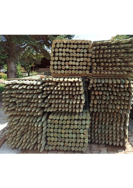 Emprenyeli Ahşap Direk Herek Kazık (Bağ Kazığı) 5 Çap 150CM 5 Li Paket