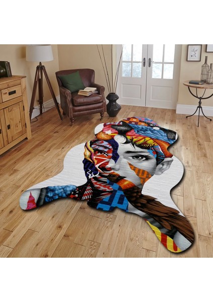 Dekoratif, 3D Baskılı Özel Tasarım, Lazer Kesim, Ince, Kaymaz Taban Halı 109
