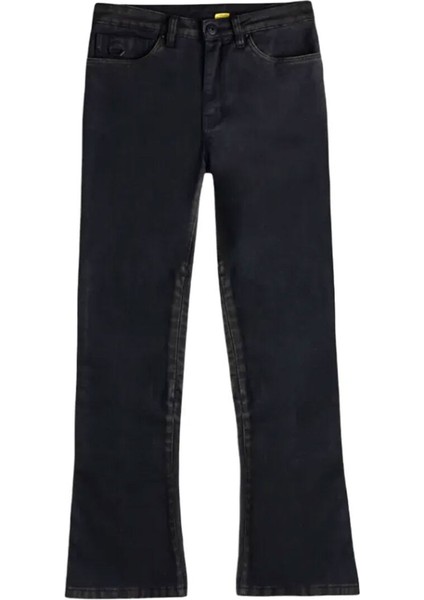Cartmel Korumalı Denim Kadın Motosiklet Pantolonu Siyah