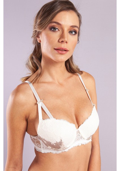 Gilda Big Size Plunge Bra, Ekru Konforlu ve Şık Sütyen fiyatları