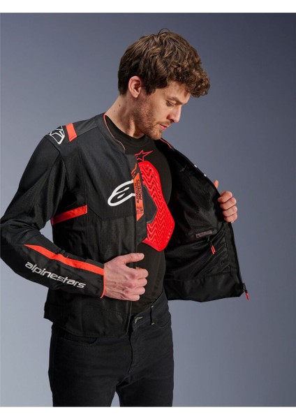 T-Sps Air V2 Korumalı Motosiklet Montu Siyah Kırmızı indirimleri