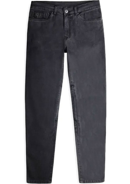 Colton Slim Korumalı Denim Motosiklet Pantolonu (Kısa Bacak) Koyu Gri