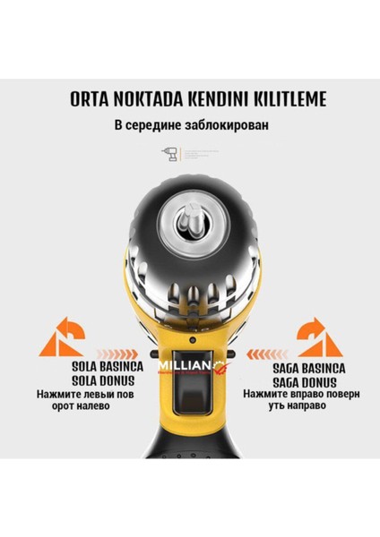 Pro Speed 24 V 4 Ah Metal Şanzuman Çift Akülü Vidalama Armut Şarjlı Matkap
