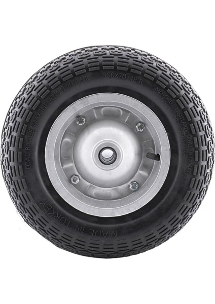 El Arabası Tekeri Yük Taşıma Siboplu Bilyeli Rulmanlı Havalı Dublex 350X70 mm Çelik Jant Tekerlek