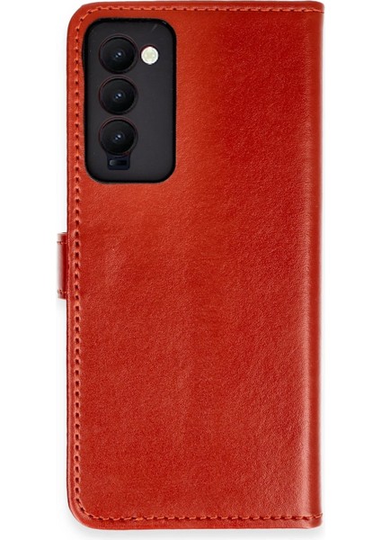 Tecno Camon 18 Kılıf Trend S Plus Kapaklı Kılıf - Kırmızı Ynsmr