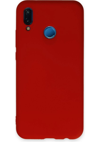 Huawei P20 Lite Kılıf Nano Içi Kadife Silikon - Kırmızı Ynsmr