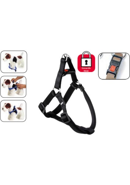 Karlıe Kilitli Göğüs Tasma S/m 35-60CM Siyah Ynsmr