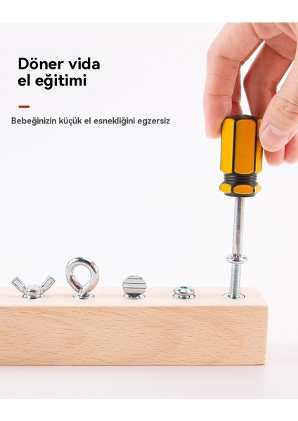 Ahşap Erken Eğitim Vidalı El-Göz Koordinasyon Eğitimi Eğitici Oyuncaklar (Yurt Dışından)