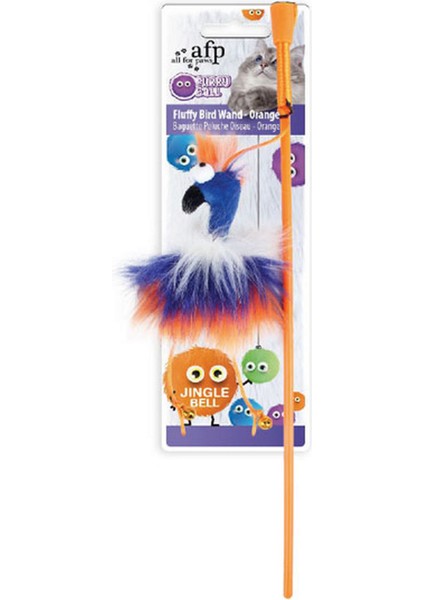 Furry Ball - Tüylü Renkli Kuş Olta Turuncu