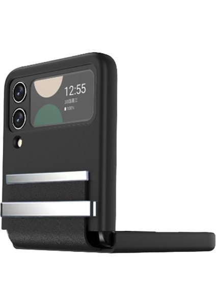 Samsung Galaxy Z Flip 3 Kılıf Belt Flip Kapak - Siyah Ynsmr