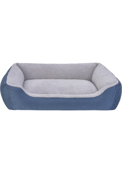 Bravo Duo Köpek Yatağı Mavi/gri Peluş L 90 x 70 cm